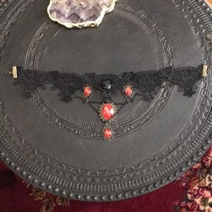Beautiful Black & Red Choker necklace
